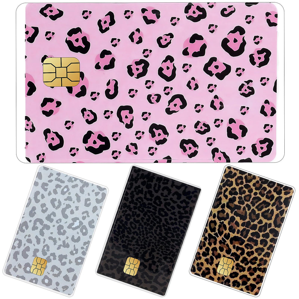 TUCEWP pink leopard print card skin full-cover protects cards stylishly for daily use.