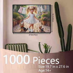 Tucocoo whimsical courtyard puzzle offers relaxing evenings and decorative wall art possibilities.