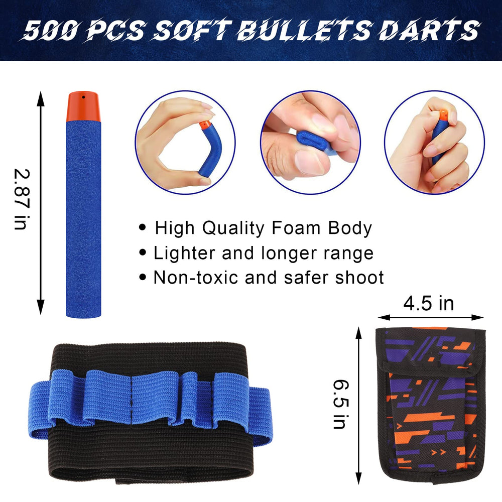 Tudaymol Nerf bullet head soft for safe, comfortable play.