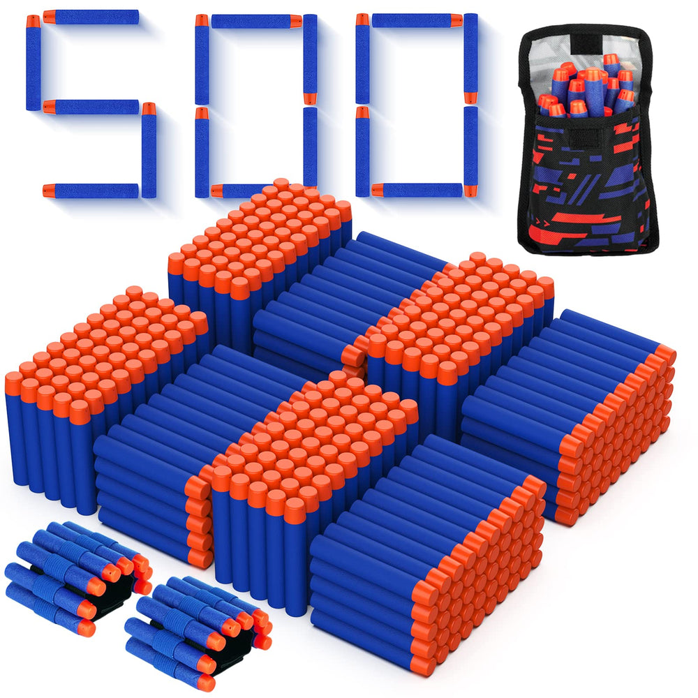Tudaymol Nerf Bullets 500 pack front view compatible with Nerf Elite for action packed games.