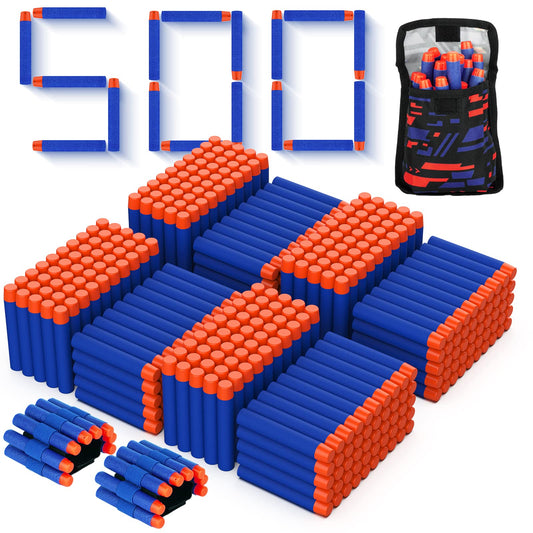 Tudaymol Nerf Bullets 500 pack front view compatible with Nerf Elite for action packed games.