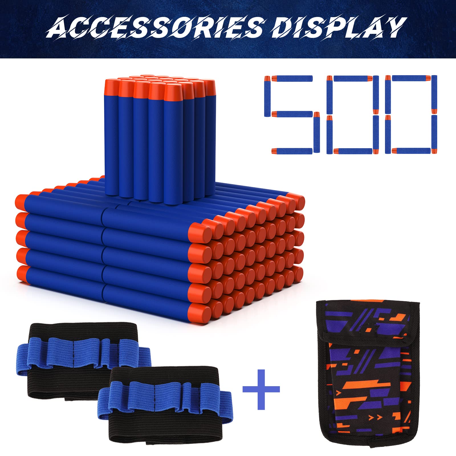 Tudaymol Nerf Bullets 500 wristbands included for quick access during play.