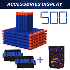 Tudaymol Nerf Bullets 500 wristbands included for quick access during play.