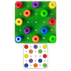 Vibrant pegs in multiple colors boost color recognition and sorting skills.