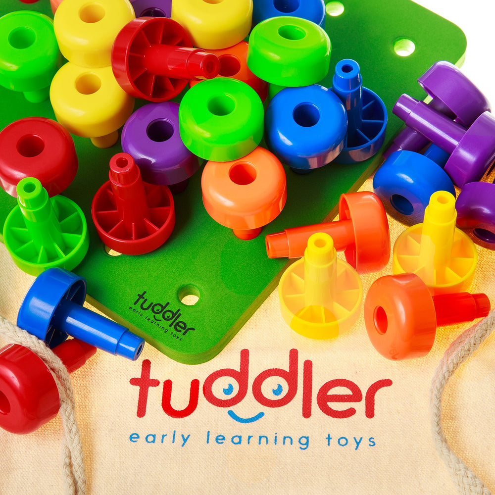 Pattern card to guide matching and sequencing on the Tuddler peg board.