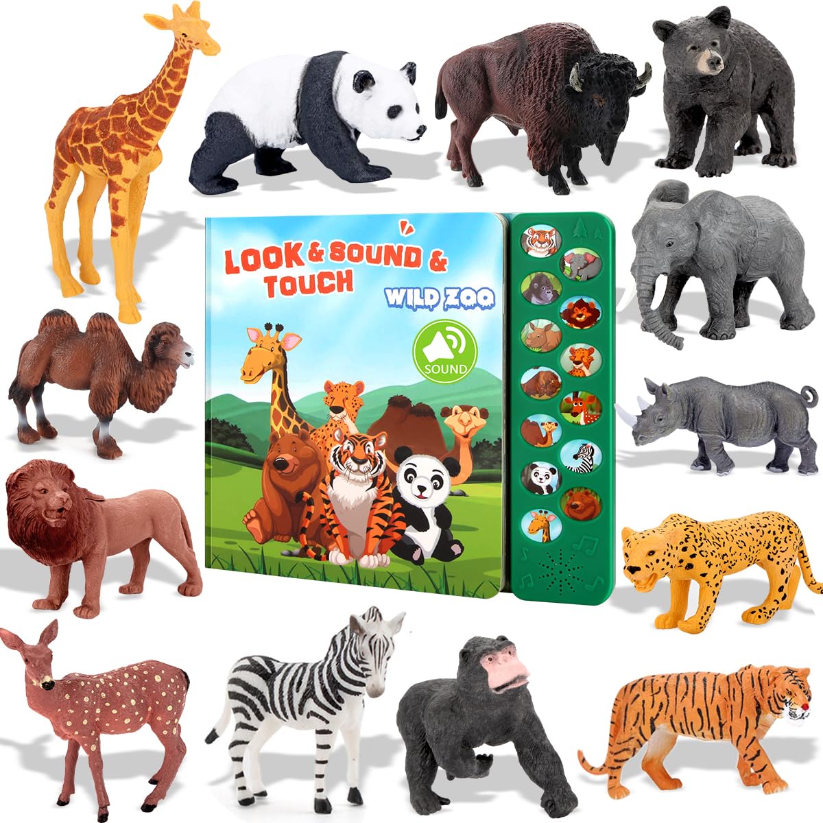 Tudoccy Safari Animals tiger figure for imaginative play and vocabulary building.