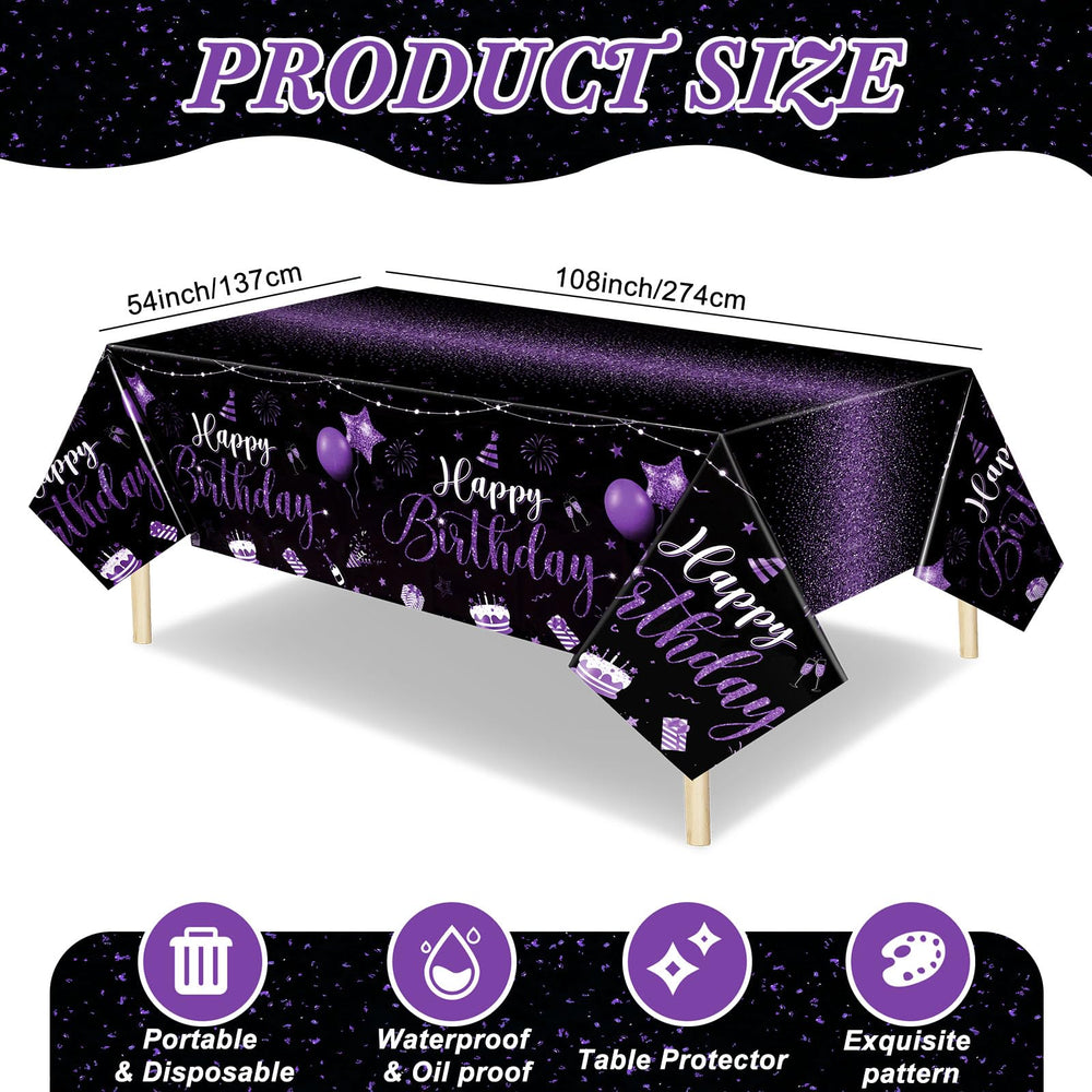 Tudomro black-purple tablecloth close-up showing pattern and foil accents