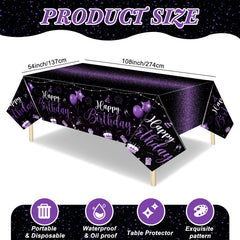 Tudomro black-purple tablecloth close-up showing pattern and foil accents