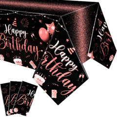 Tudomro Happy Birthday tablecloth pack of 3 protects tables during celebrations.