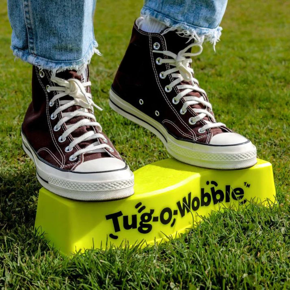 TUG O' WOBBLE in-action shot shows balance and competition.