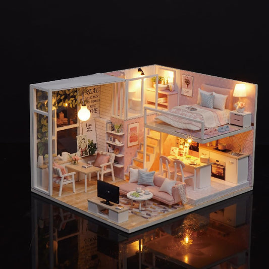 TuKIIE dollhouse furniture living room set with realistic, finely cut pieces