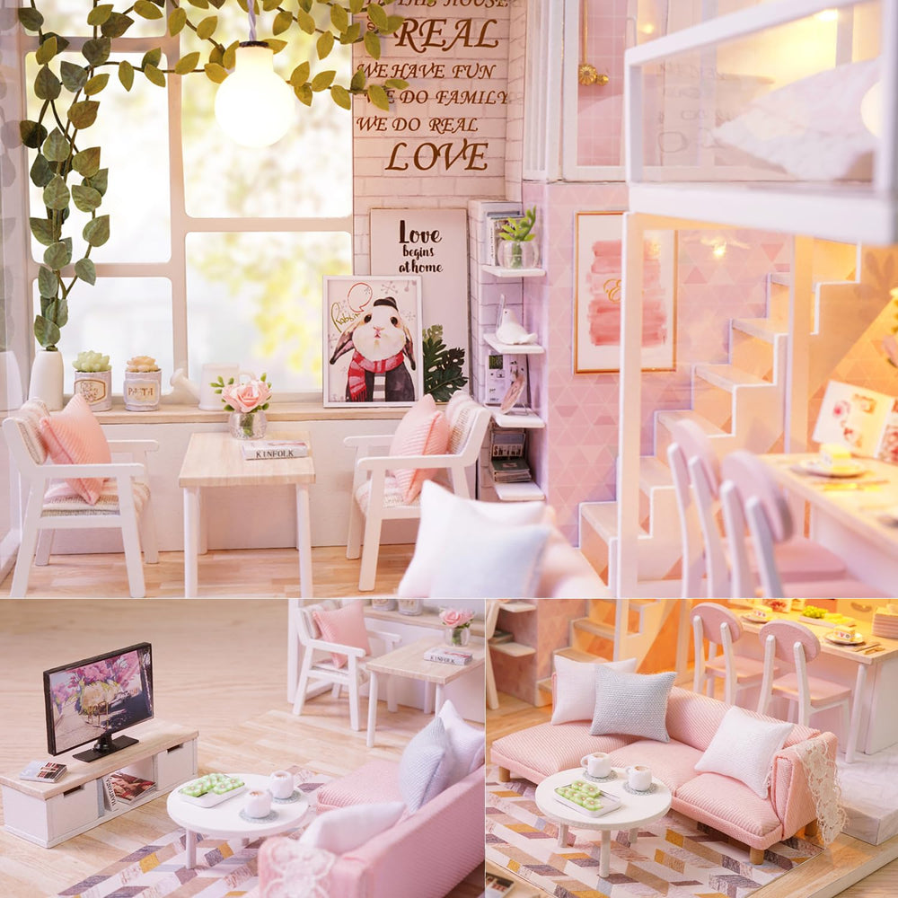 TuKIIE open-kitchen dollhouse furniture ideal for cozy play scenes