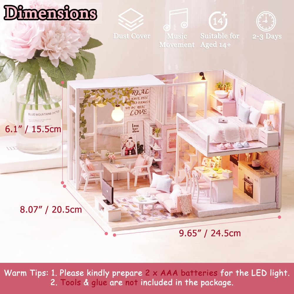 TuKIIE dust-proof dollhouse cover protects delicate details during play