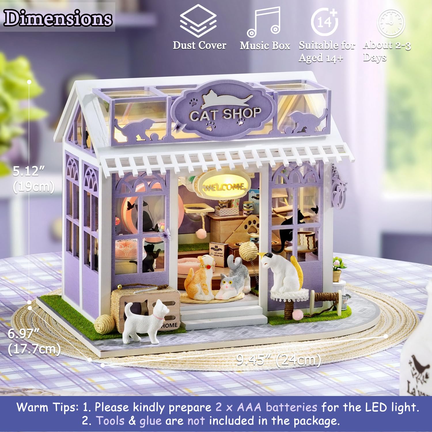 TuKIIE cat shop miniatures furniture set enhances realism and storytelling