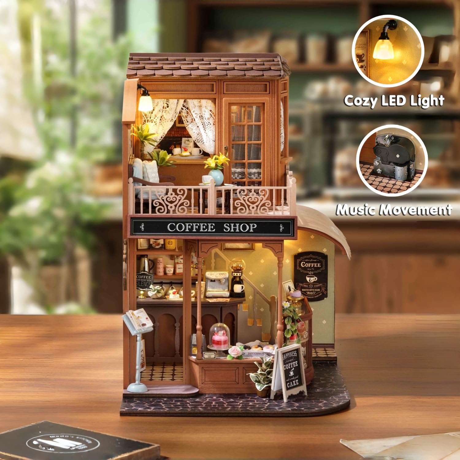 TuKIIE coffee shop furniture set adds realistic dining details.
