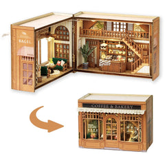 TuKIIE Bagel Time open cube dollhouse kit, striking layered display.