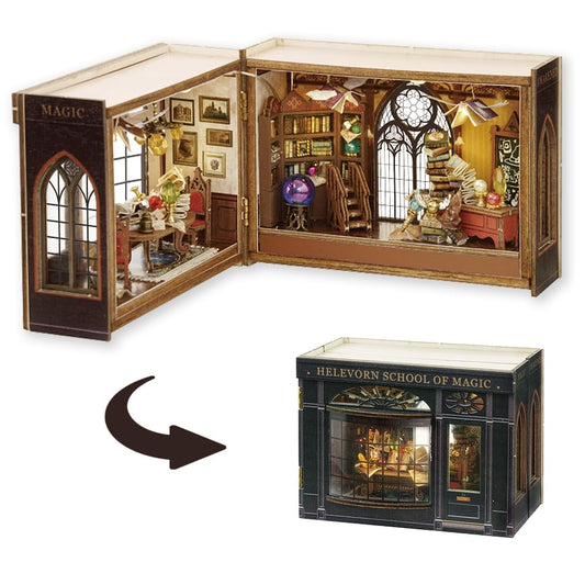 TuKIIE DIY miniature dollhouse kit open-assembly view for focused hobbyists and family bonding