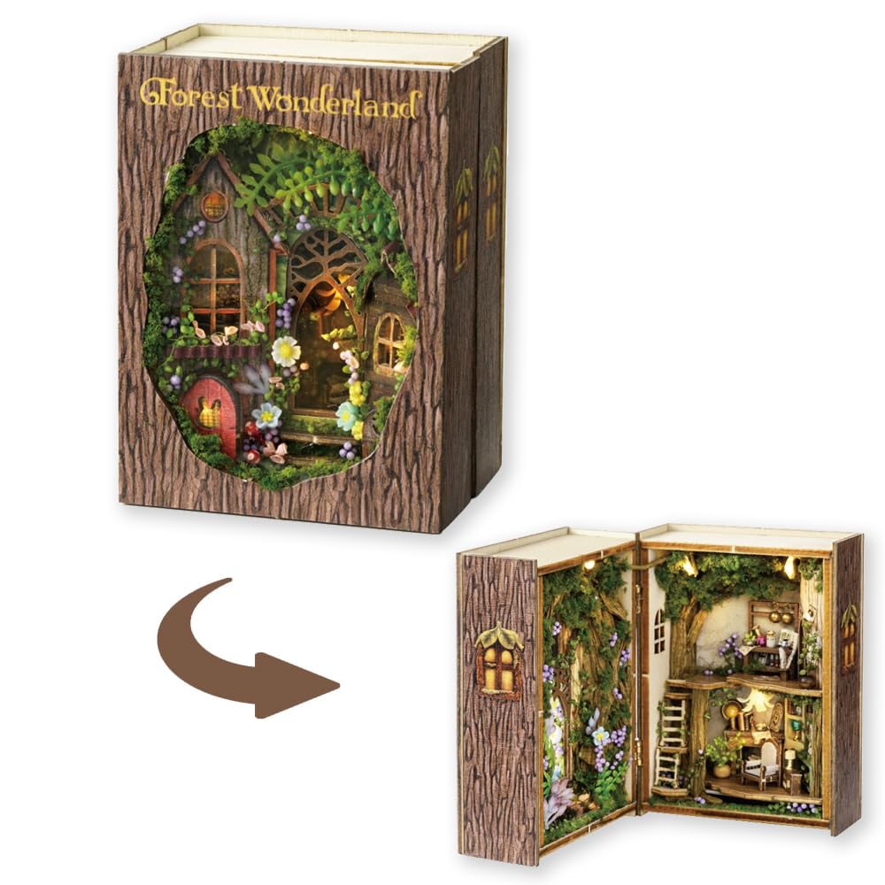 TuKIIE Forest Wonderland opened dollhouse display showing compact open design for cozy spaces.