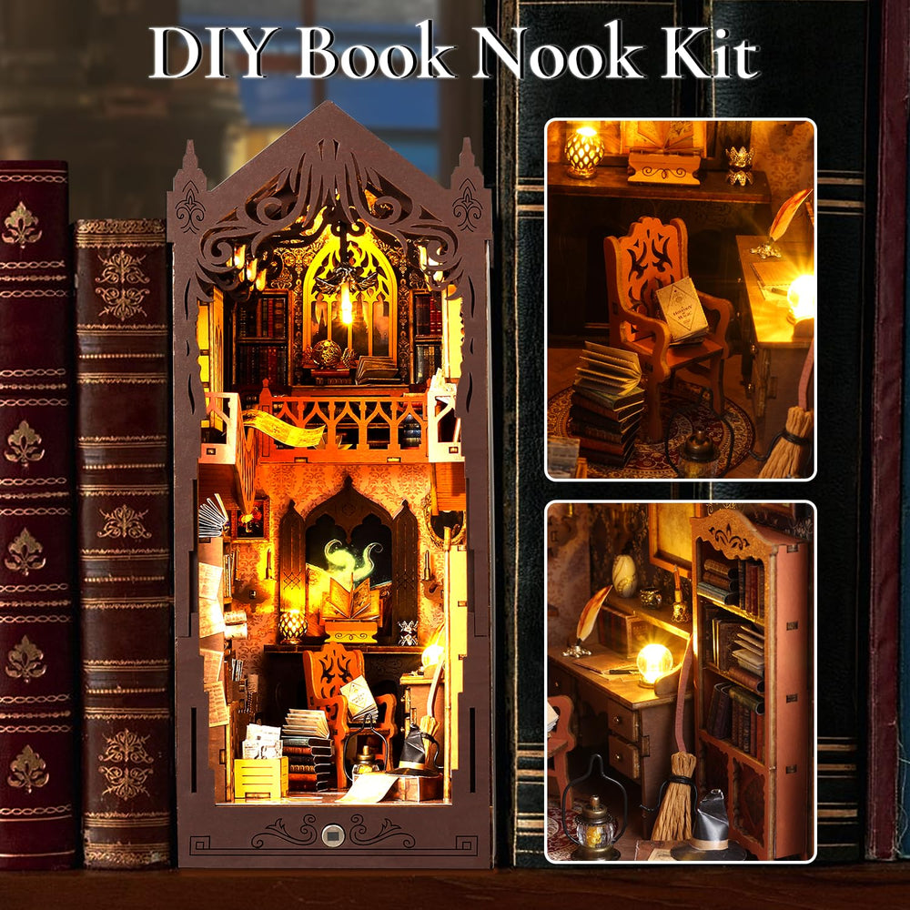 TuKIIE Book Nook sensor light in action adds a warm shelf glow.