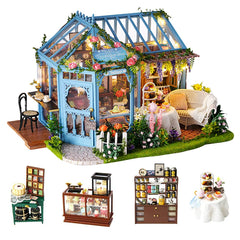 TuKIIE Rose Garden Tea House kit assembly view for hobbyists