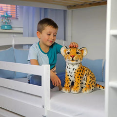TUKVESZE brown cheetah plush eyes and features provide lifelike charm