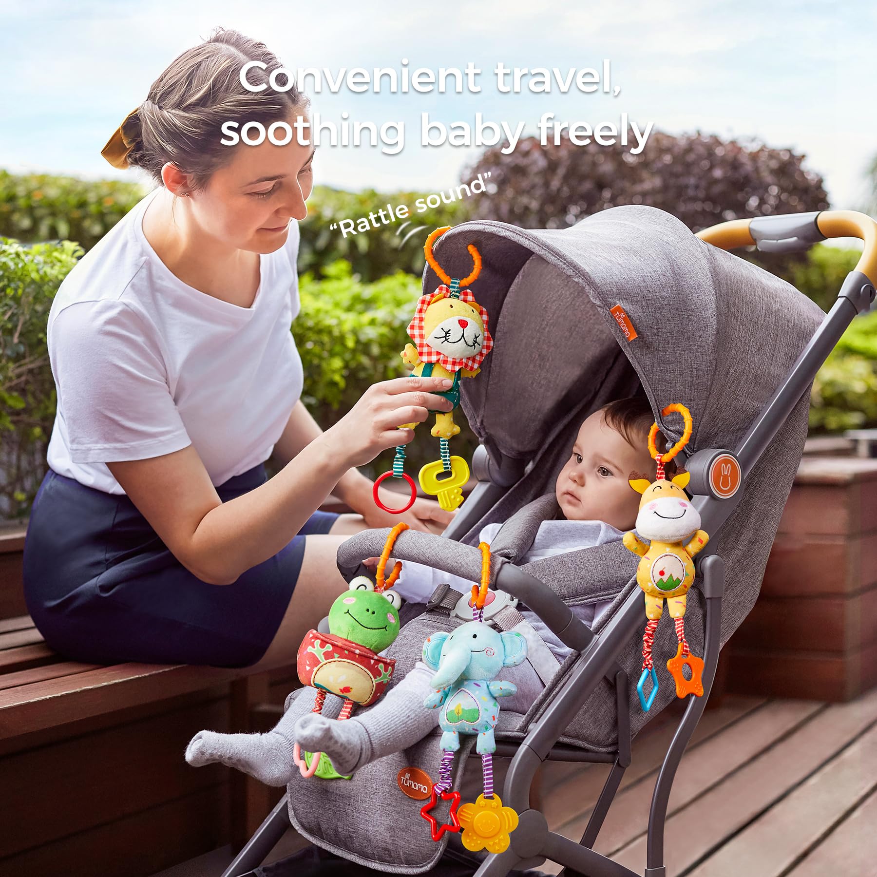 TUMAMA KIDS elephant handbell rattle plush toy for gentle sound exploration