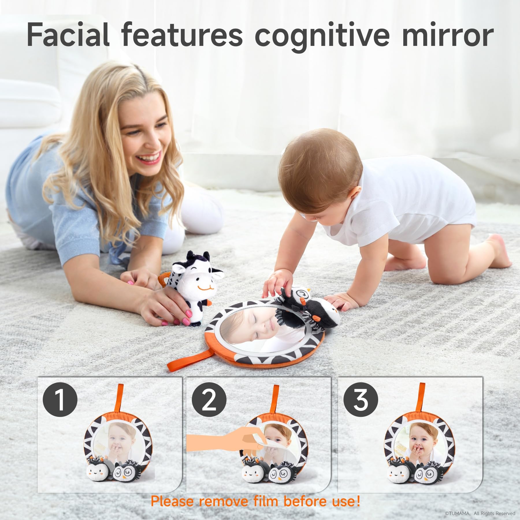 TUMAMA KIDS tummy time setup helps newborns practice lifting and focusing.