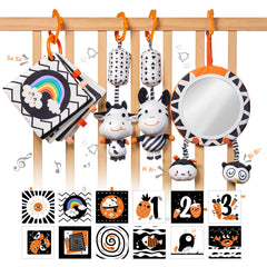 TUMAMA KIDS black and white toy mirror supports early visual tracking for newborns.