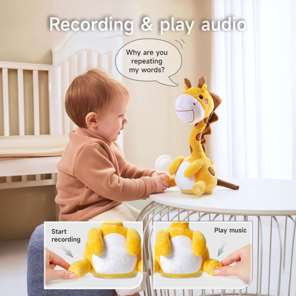 TUMAMA Kids giraffe toy records your words for later silly playback.