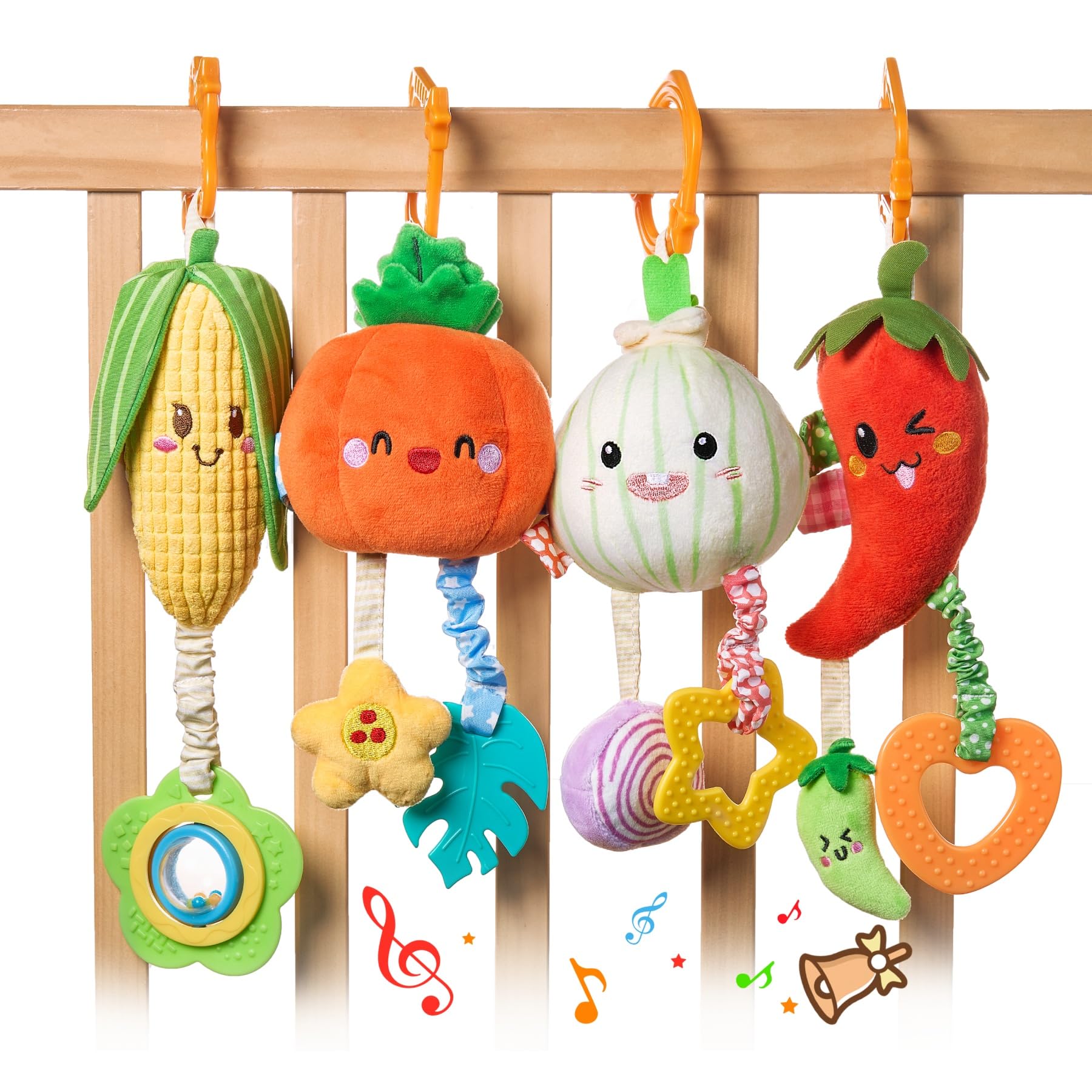 TUMAMA KIDS pumpkin hanging toy teether and rattle for sensory play