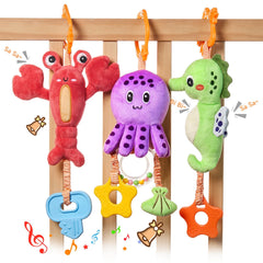 TUMAMA KIDS lobster hanging toy boosts visual attention and grasping skills.