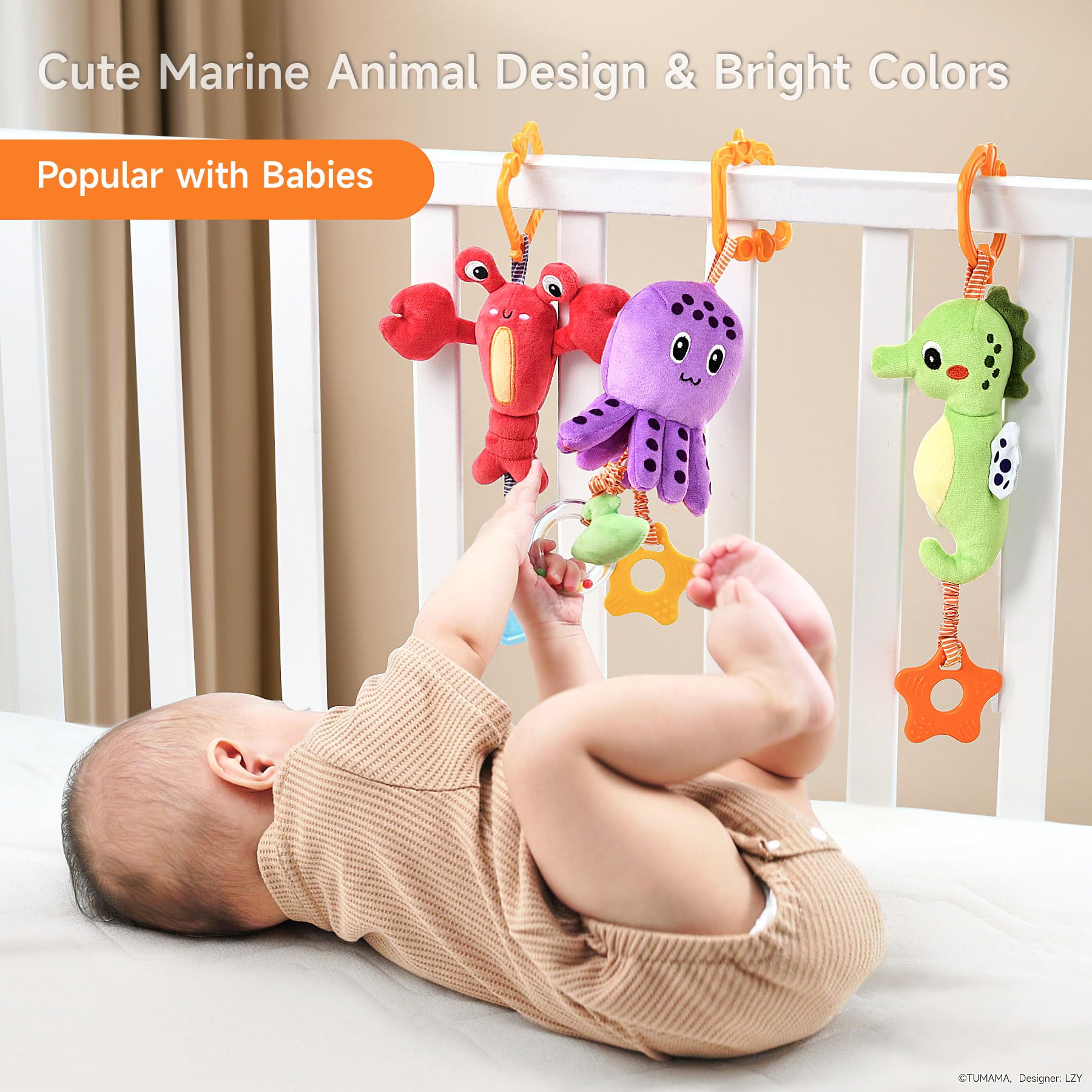 TUMAMA KIDS octopus hanging toy sparks curiosity with bright contrasts.