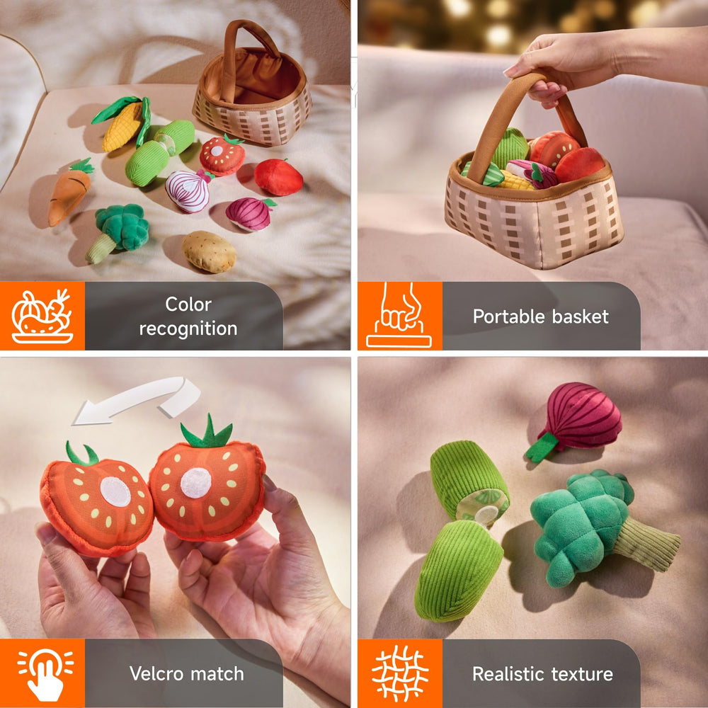 TUMAMA KIDS plush tomato toy for roleplay and healthy eating familiarity.
