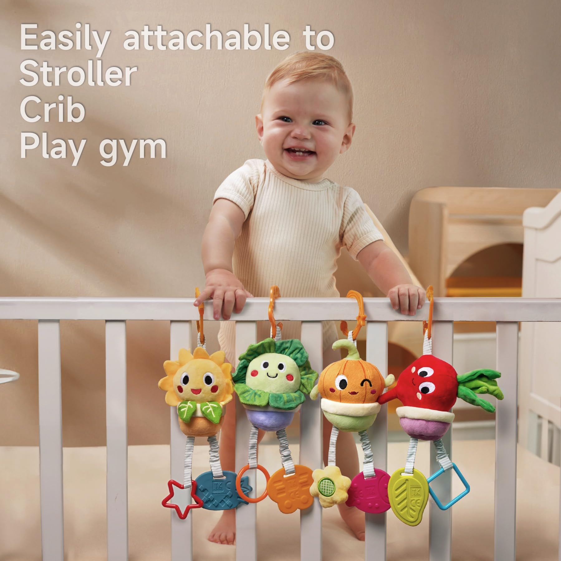 TUMAMA Kids car seat toy with clip for safety and chew