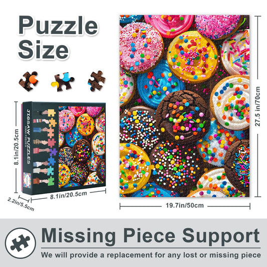TUMOVO Candyland Cakes puzzle piece interlock closeup shows precise cuts for snug fit.