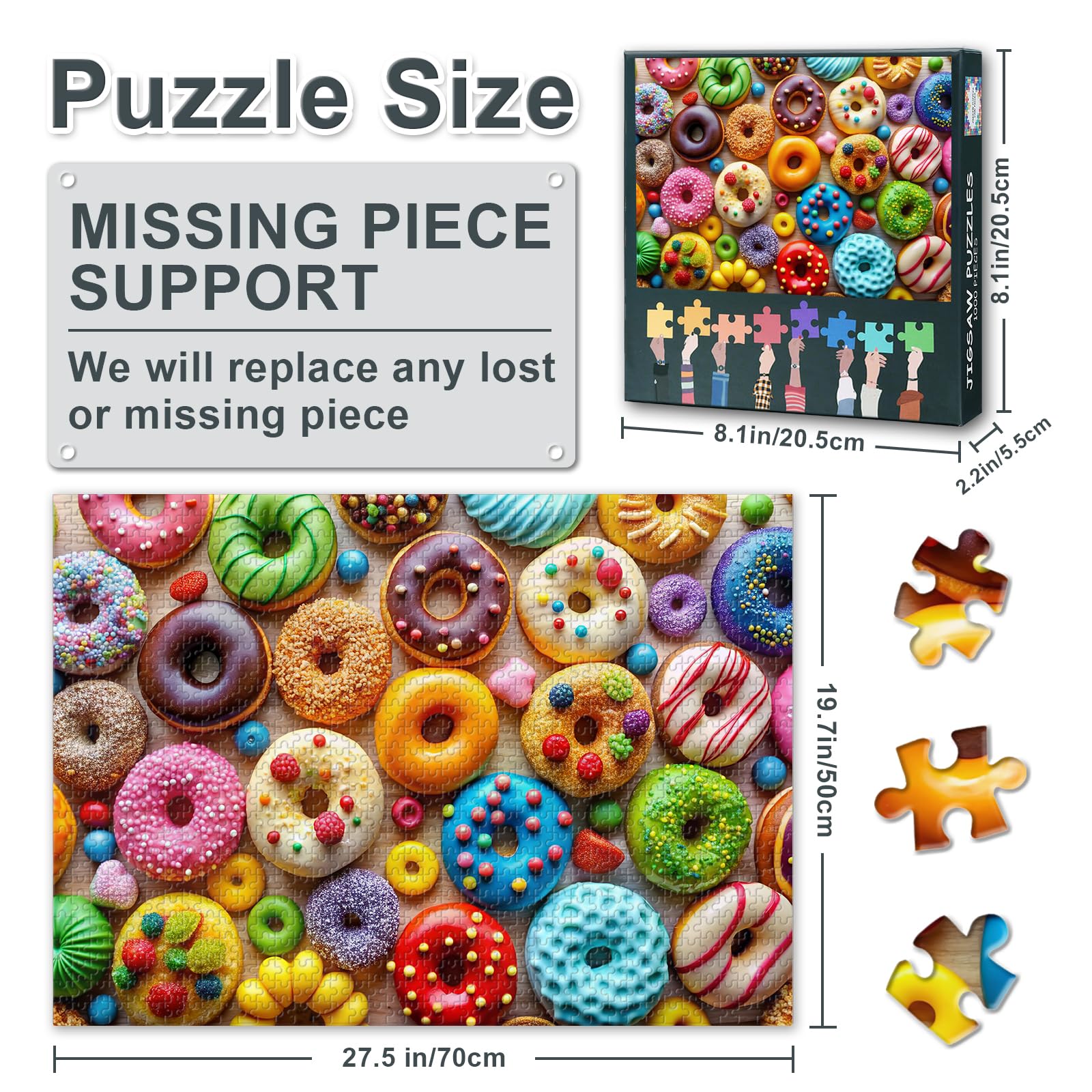Tumovo Colorful Dessert Art 1000-piece puzzle, vivid colors enhance focus and calm.