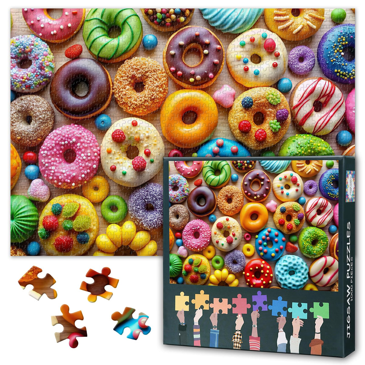 Tumovo Delicious Donuts 1000-piece puzzle, a satisfying challenge for dessert lovers.