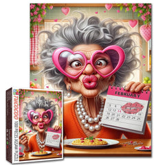 Tumovo Happy Grandma puzzle in pink, a relaxing, screen-free pastime.