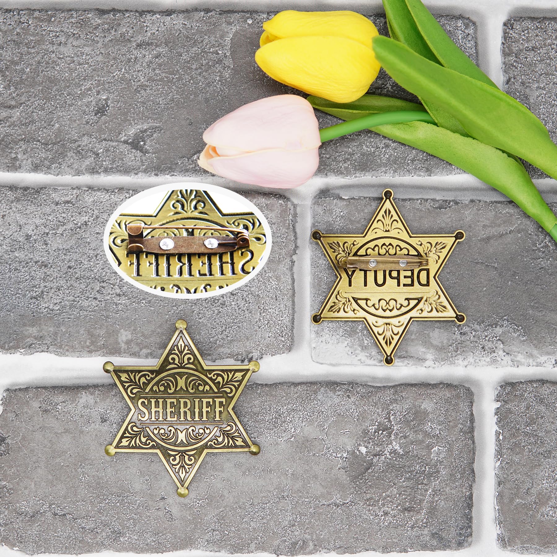 TungminJ deputy badge back features durable pin