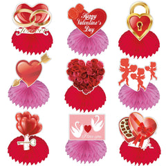 TUOCYERD Valentine heart 3D honeycomb centerpiece for romantic dining