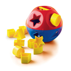 Tupperware Shape-O Toy with bright shapes for baby sorting and motor skill development.
