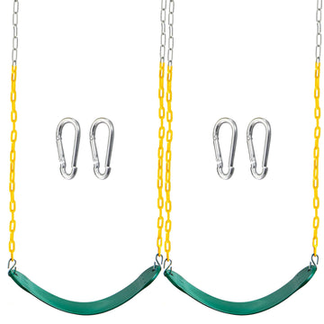 TURFEE 2-pack green swing seat with 66-inch chain for sturdy backyard play