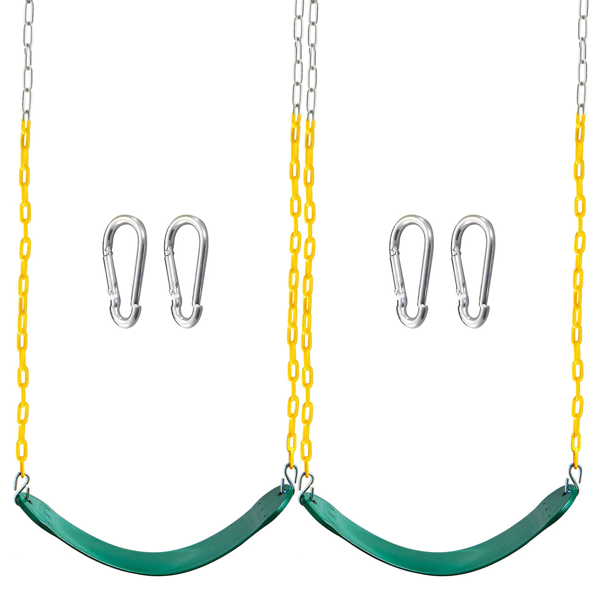TURFEE 2-pack green swing seat with 66-inch chain for sturdy backyard play