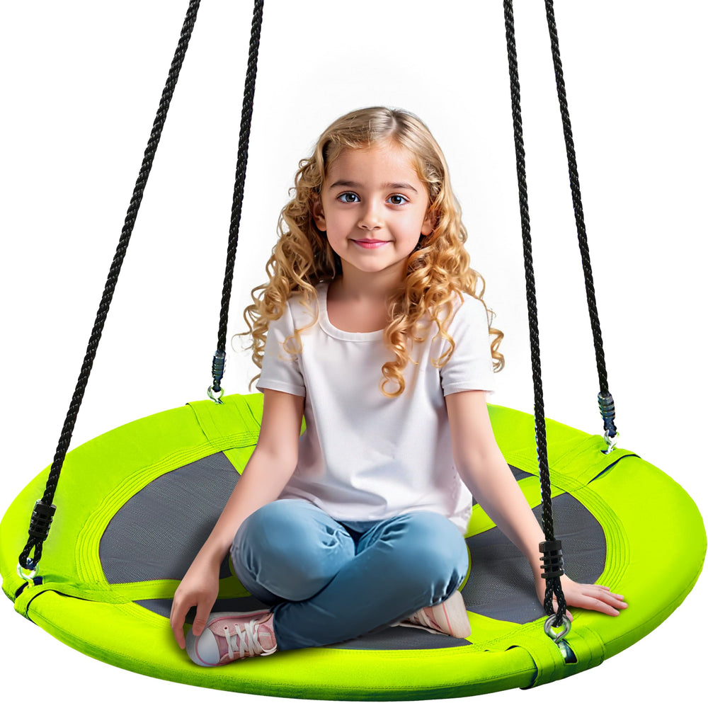 TURFEE 40-inch saucer swing on a tree for backyard fun