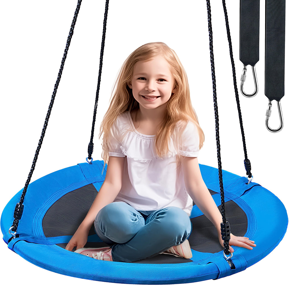 TURFEE 40-inch saucer swing blue seat for backyard fun and quick setup