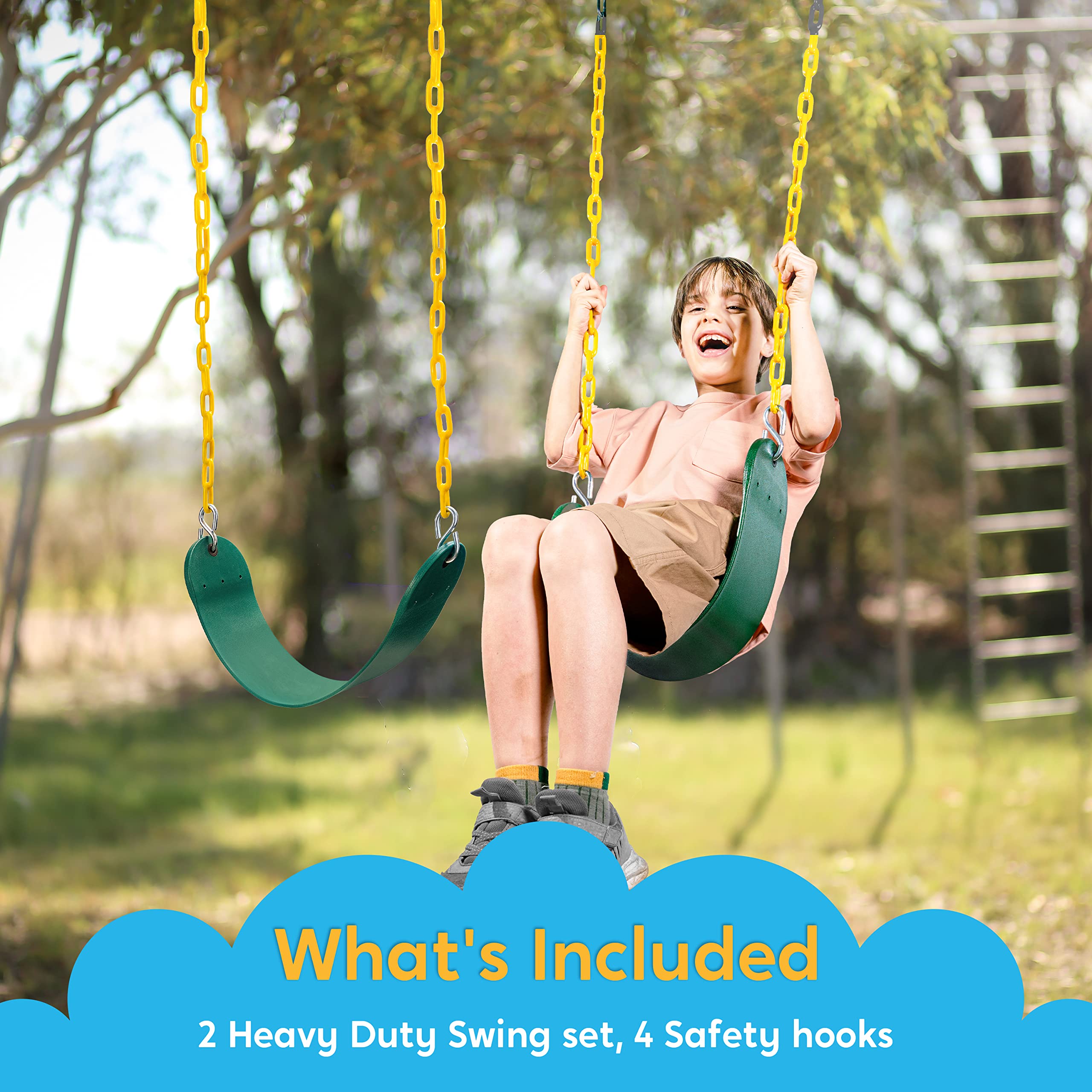 TURFEE backyard swing setup ready for trees or play structures