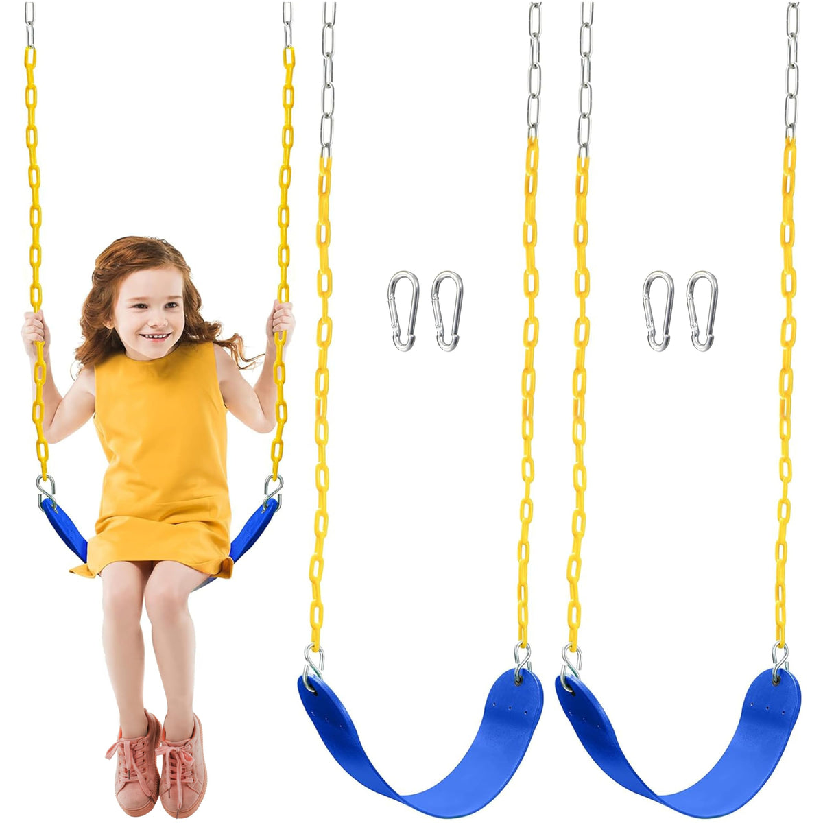 TURFEE blue swing seats two-pack for backyard play