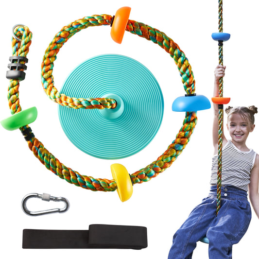 TURFEE blue tree swing with platforms and disc seat for balanced play.