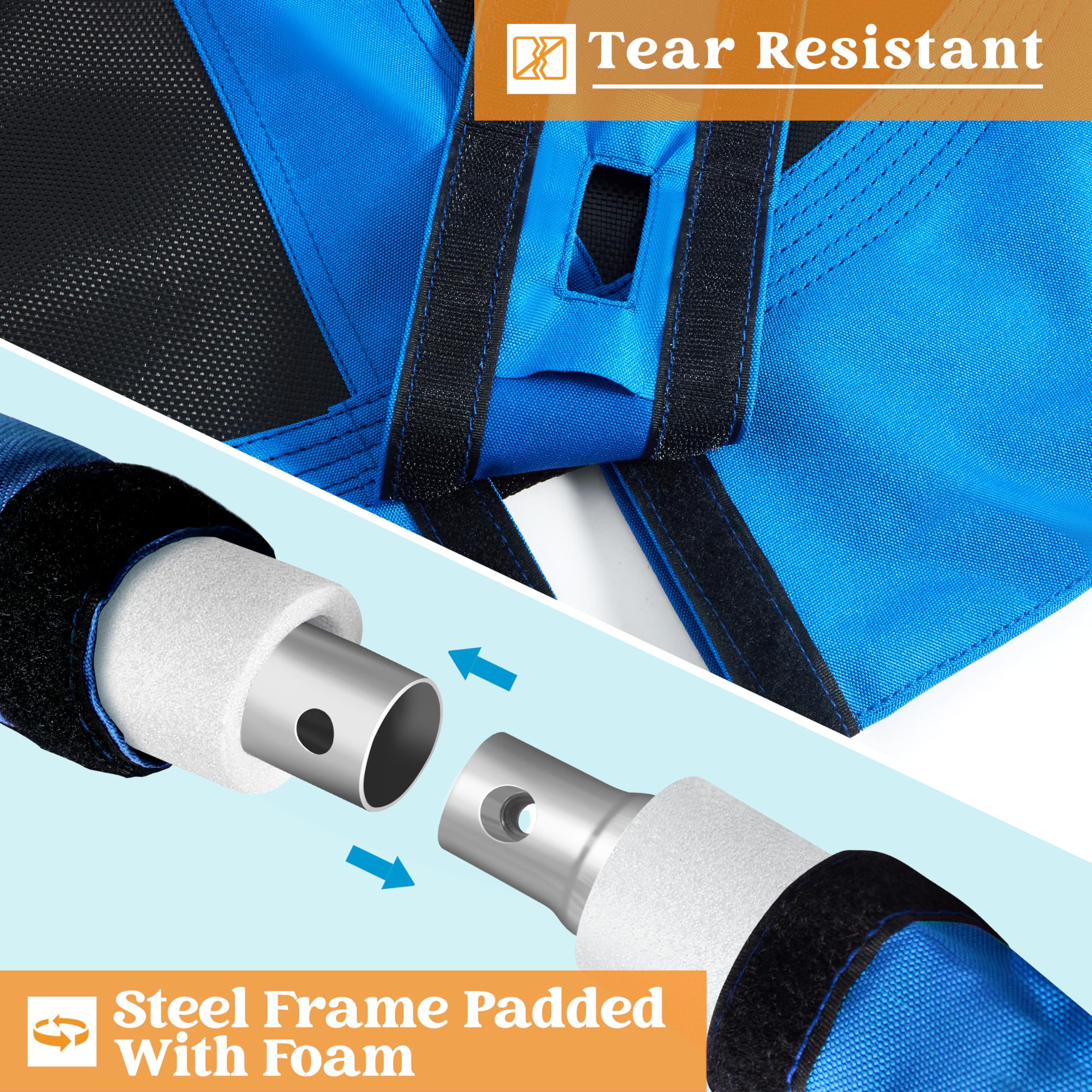 Four side handles provide extra stability while swinging