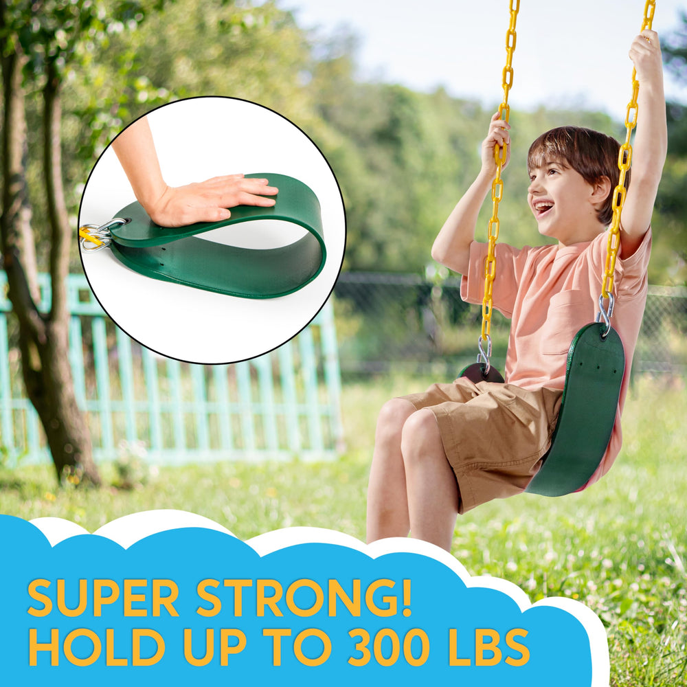 TURFEE green swing chain with thermoplastic cover for durability and safety